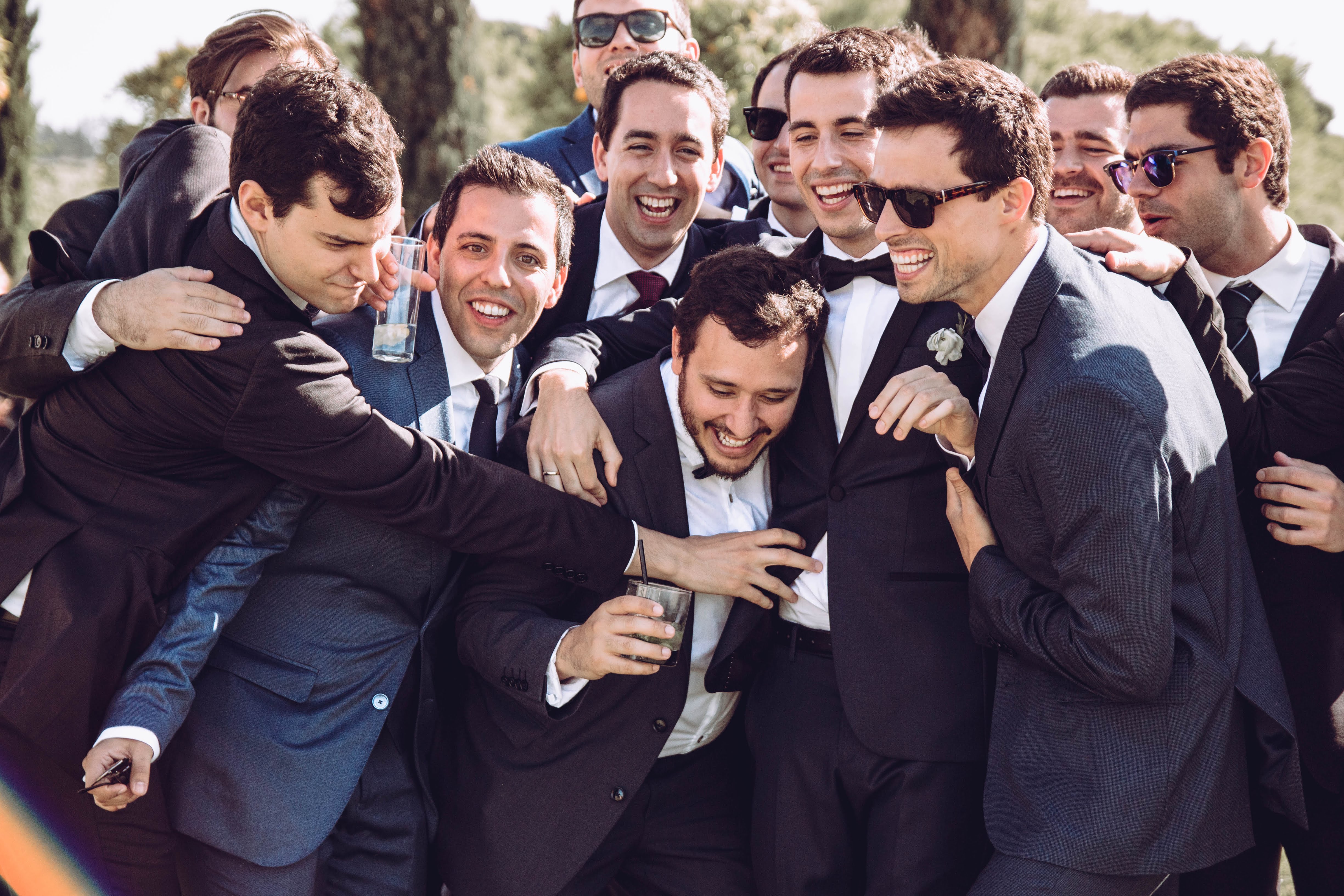 groom with his mates, portugal wedding