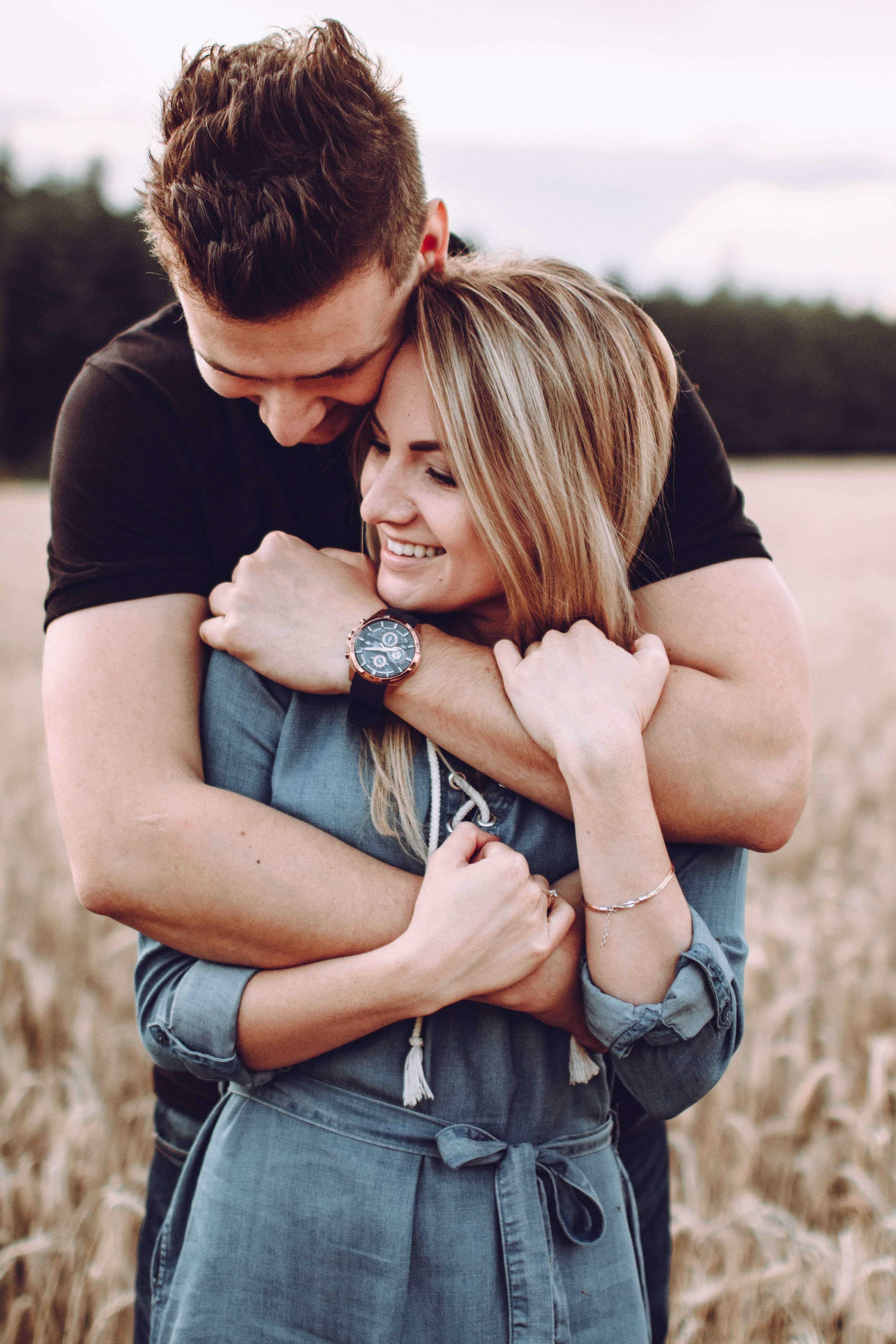 engagement photo of a couple in love, candid photography in australia