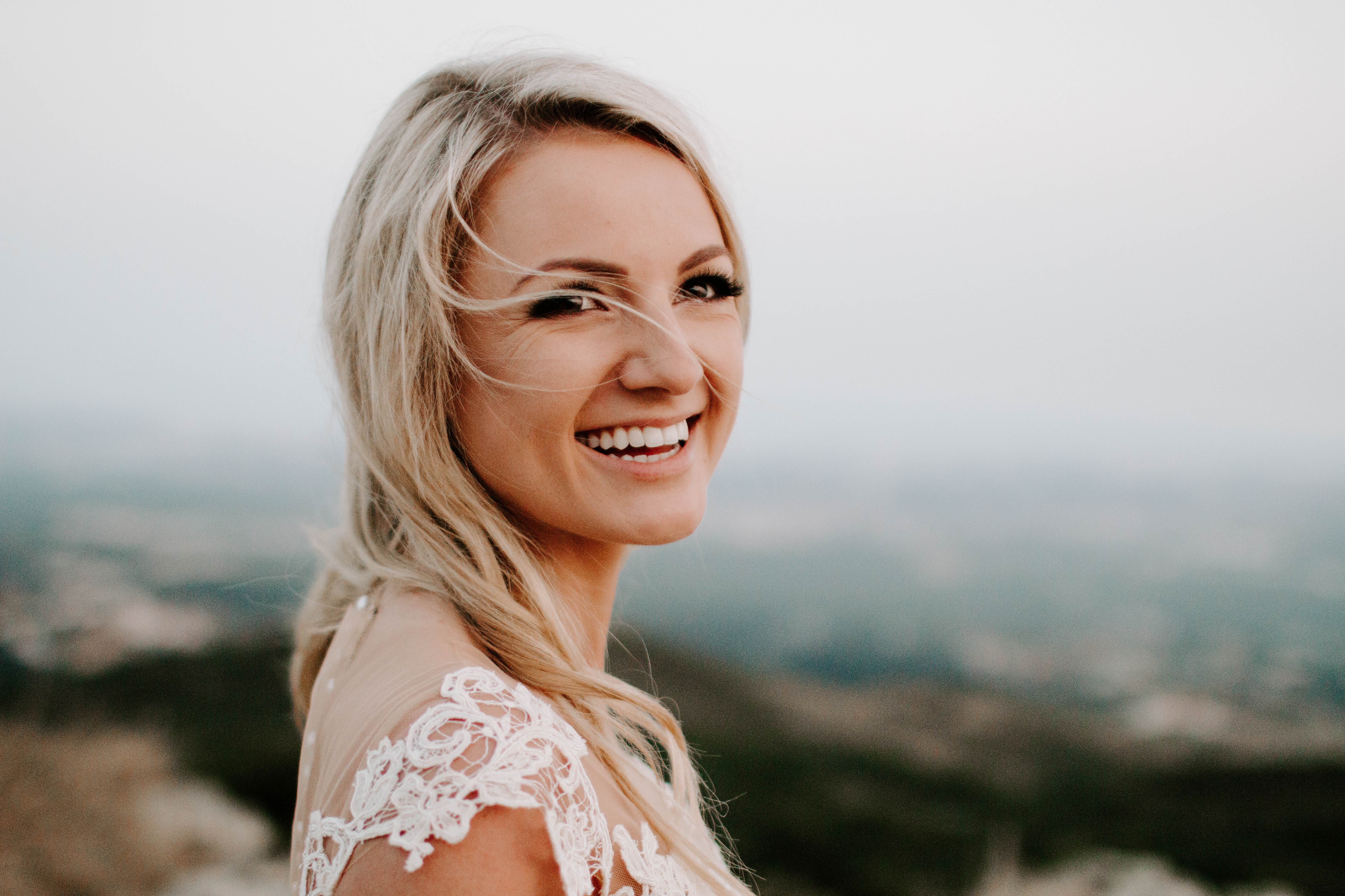 bride portait at the sunset in portugal