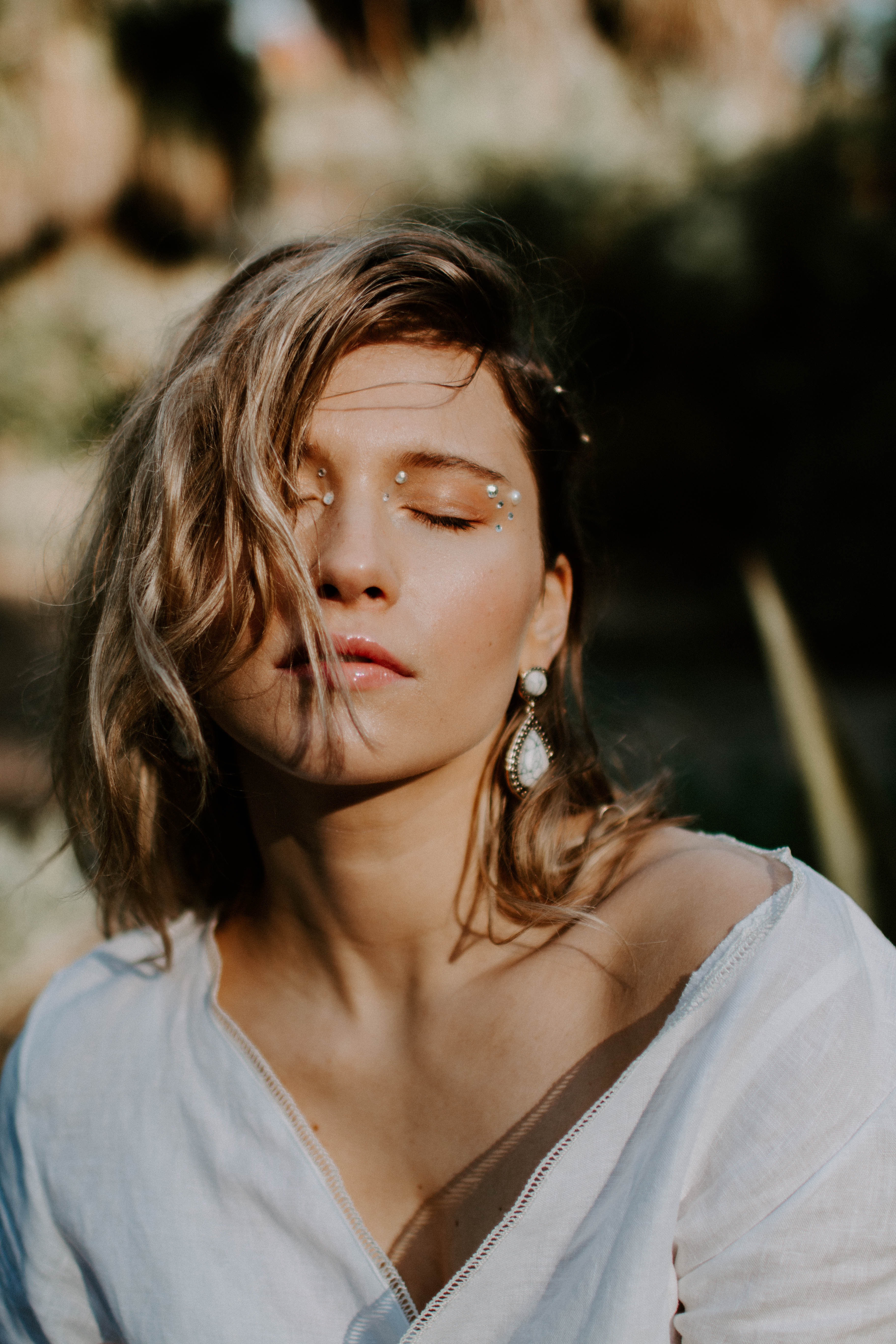 bride portrait at sunset